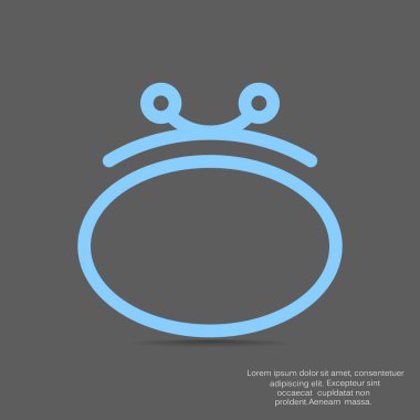 kadın çantayı düz simgesi, vektör çizim 