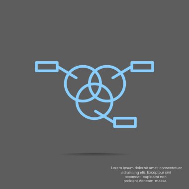 Basit yuvarlak Infographic web simgesi, anahat vektör çizim