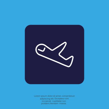 Uçak işareti veya simge vektör çizim 