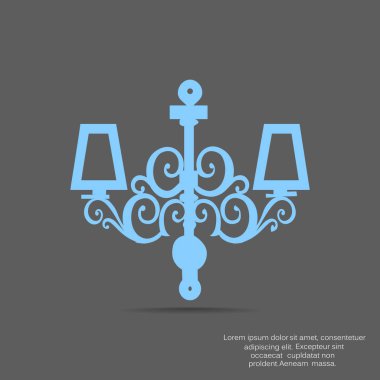 Avize düz simgesi, vektör çizim