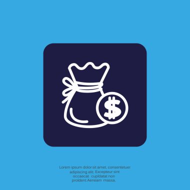 İş düz simgesi, vektör illüstrasyonu