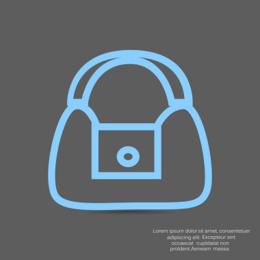 kadın çantayı düz simgesi, vektör çizim 