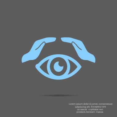 Vizyon ve sigorta web simgesi. vektör tasarımı