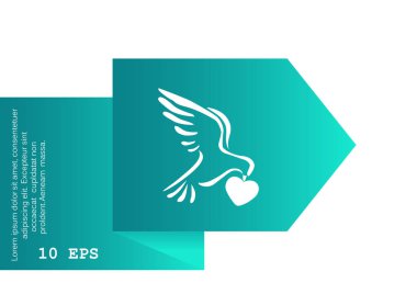 kuş simgesi, vektör illüstrasyonu 