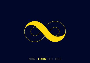Infinity düz işareti, vektör çizim 