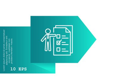 iş belge düz simgesi, vektör çizim