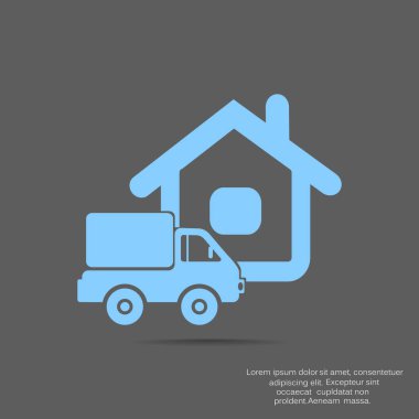 Nakliye ve teslimat web simgesi, vektör tasarımı