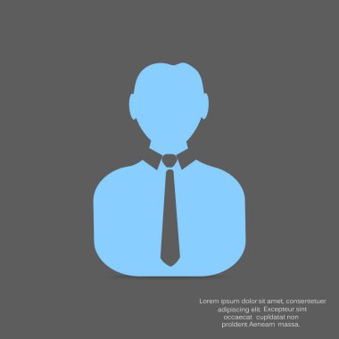 İş adamı düz simgesi, vektör illüstrasyonu