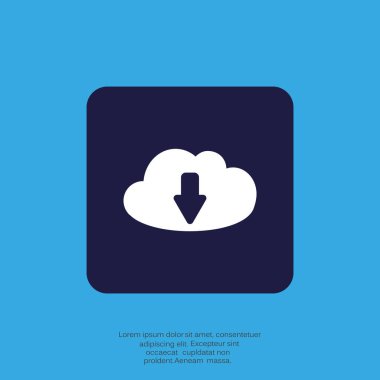 bulut dosyasını web simgesi karşıdan yükler. vektör tasarımı
