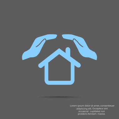 koruma ve ev sigorta web simgesi. vektör tasarımı