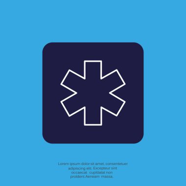 Yıldız işareti düz simgesi, vektör çizim 