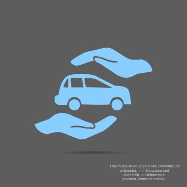 Araba sigorta web simgesi. vektör tasarımı