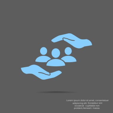 insanlar ve el web simgesi grubudur. vektör tasarımı