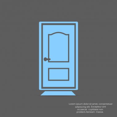 kapı düzlüğü simgesi, vektör illüstrasyonu