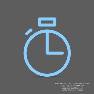 Saat düz simgesi, vektör illüstrasyonu