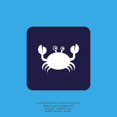 Yengeç yassı simgesi, vektör çizimi 