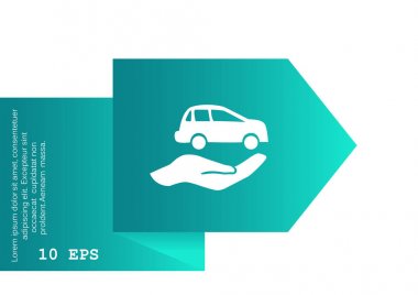 Araba sigorta web simgesi. vektör tasarımı