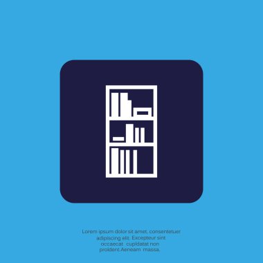 Kitaplık simge vektör çizim 