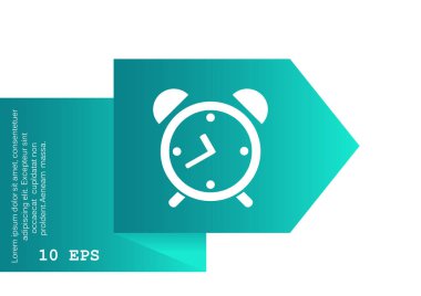 Saat düz simgesi, vektör illüstrasyonu