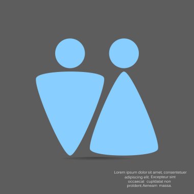 Cinsiyet işaretleri ile WC simgesi