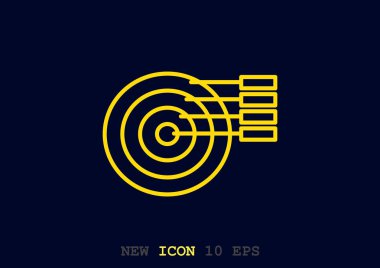 Basit yuvarlak Infographic web simgesi, anahat vektör çizim