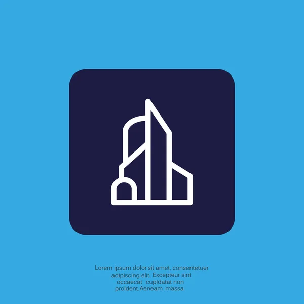 Gran ciudad icono web simple — Vector de stock