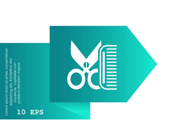 Comb and scissors icon — Stock Vector