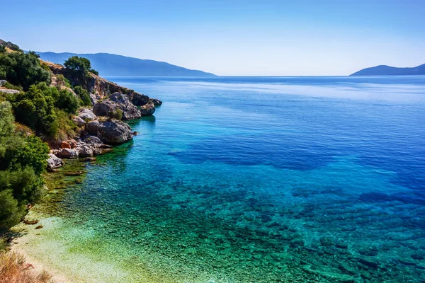 Agia Efimia kustlandskap, Kefalonia, Grekland — Stockfoto