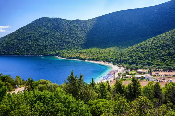 Antisamos vista sulla spiaggia, Cefalonia, Grecia — Foto Stock