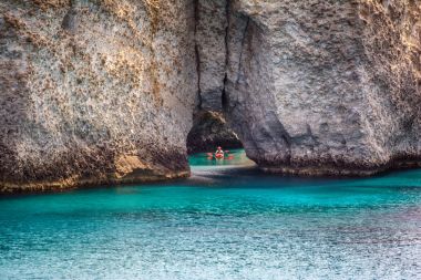 Scenic Greek caves, Milos island, Greece clipart