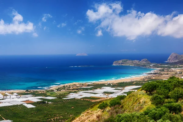 Falasarna beach landscape, Crete island, Greece — Stock Photo, Image