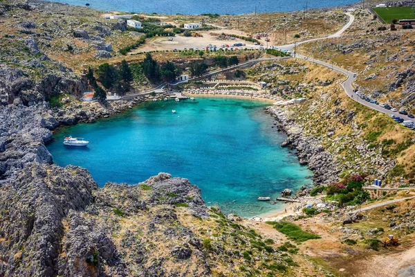 Picturesquare view from the Acropolis, Lindos, Greece — Stock Photo, Image