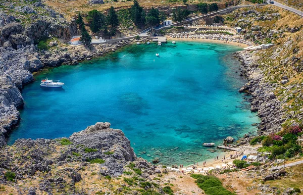 Picturesquare view from the Acropolis, Lindos, Greece — Stock Photo, Image