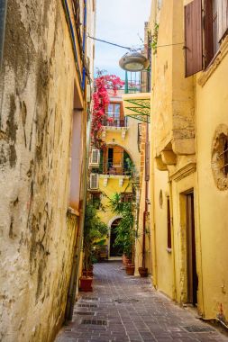 Güzel küçük sokakları Hanya, Crete island, Yunanistan