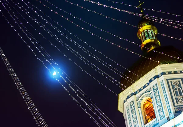Рождественская елка на площади Святой Софии. Остров, Украина — стоковое фото