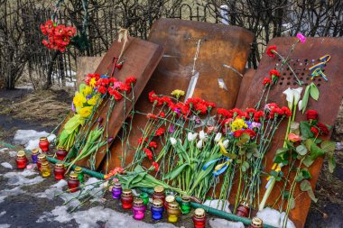 Kiev, Ukrayna - 21 Şubat 2015: 1 haysiyet devriminin yıldönümü