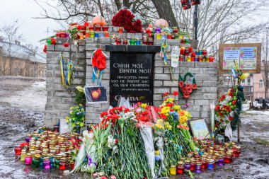 Kiev, Ukrayna - 21 Şubat 2015: 1 haysiyet devriminin yıldönümü