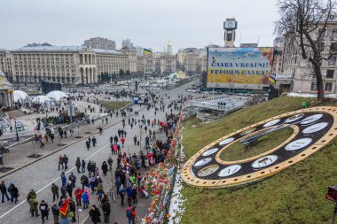 Kiev, Ukrayna - 21 Şubat 2015: 1 haysiyet devriminin yıldönümü