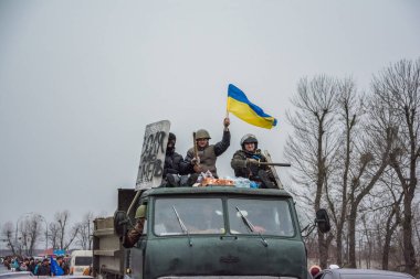 Mejigirya, Ukrayna - 22 Şubat 2014: 1 gün zaman Yanukovich Ukrayna terk etti ve onun ikamet tüm insanlar için ücretsizdir