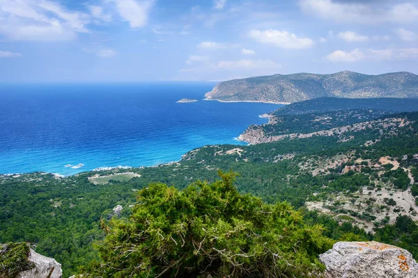 Ruins and picturesque landscapes in Monolithos castle, Rhodes island, Greece — Stock Photo, Image