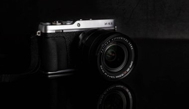 Kyiv, Ukraine: 16 DECEMBER 2019 Isolated Fujifilm camera