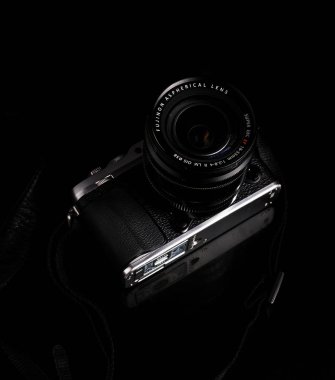 Kyiv, Ukraine: 16 DECEMBER 2019 Isolated Fujifilm camera