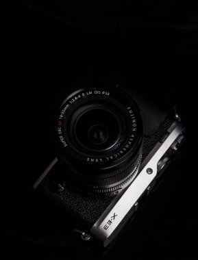 Kyiv, Ukraine: 16 DECEMBER 2019 Isolated Fujifilm camera