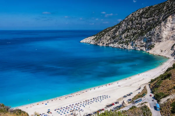 Pittoresca Vista Sulla Spiaggia Myrthos Grecia Isola Cefalonia — Foto Stock