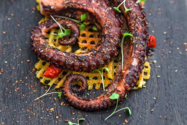 Izgara ahtapot meze ile küçük patates, Görünümü Kapat