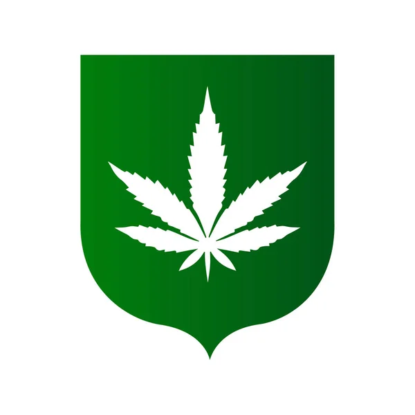 Esrar rozet | Esrar yaprak | Yeşil simge beyaz zemin üzerine | Ot damgası