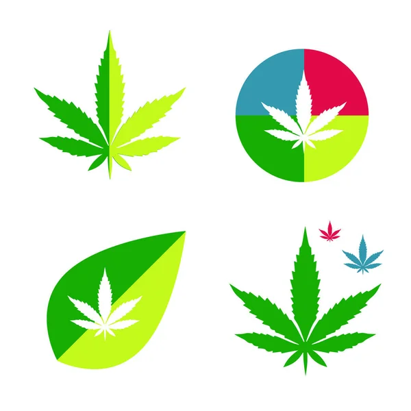 Folha de maconha com logotipo da folha de cannabis com logotipo da folha de maconha —  Vetores de Stock