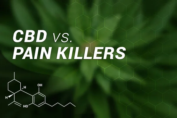Cbd vs. Schmerzmittel | cbd cannabidiol | medizinisches Marihuana | Cannabis — Stockfoto