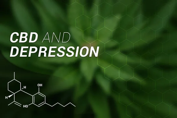 CBD e depressione.CBD Cannabidiolo mbH Cannabis medica di marijuana — Foto Stock