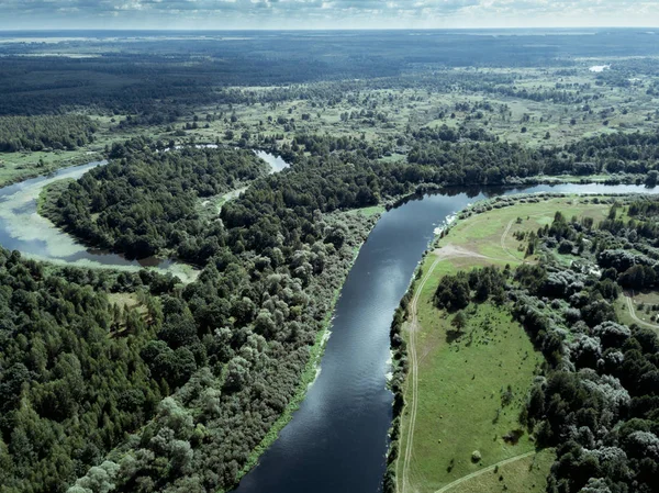 River, land and trees as far as eyes can see. Great nature of Be